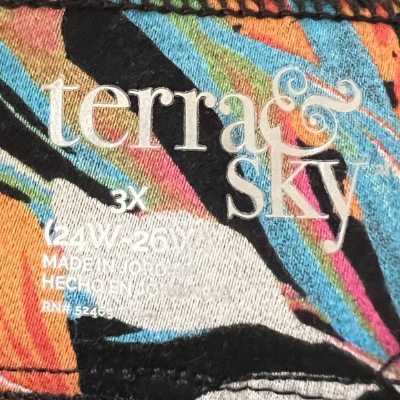 Terra & Sky NWT High Waist Jeggings In Tropical Print Plus Size 3X (24W-26W) New - Picture 7 of 10